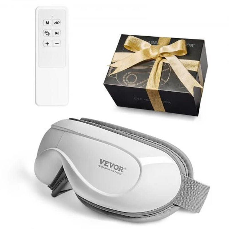 Eye Massager with Heat & Remote, Heated Eye Massage Mask with 5 Modes and Bluetooth Music, 180¡Ã Foldable Eye Care Massager for Eye Strain, Dry Eyes, Dark Circles, Ideal Gift for Mom/Dad, Black